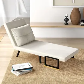 Homcom Schlafsessel 73 x 81 x 63 cm Cremeweiß mit Kissen