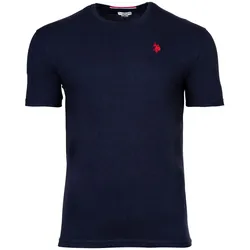 U.S. POLO ASSN. Herren T-Shirt - Rundhals, Logo-Stickerei, Baumwolle Marine S