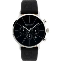 Gigandet Herren-Armbanduhr schwarz Chronograph Quarz Analog Leder G32-002