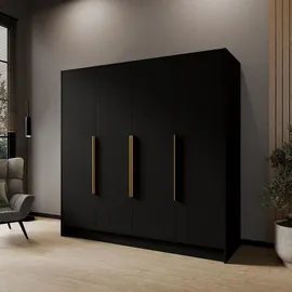 WFL GROUP Drehtürenschrank Mono Bis 200 x 200 x 51 cm Schwarz