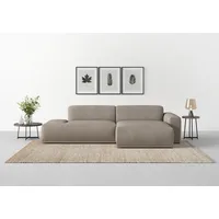 TRENDMANUFAKTUR Ecksofa Braga, aus 2 Teilen, moderner Cord-Stoff, braun