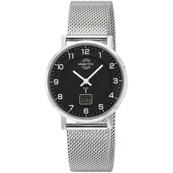 Funkuhr MASTER TIME "Advanced", silberfarben, schwarz, Armbanduhren, Damen, Armbanduhr, Quarzuhr, Damenuhr, Datum