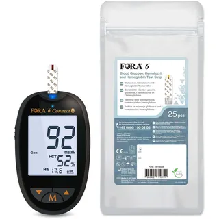 Fora 6 Connect | Blutzucker-, Hämatokrit- und Hämoglobin-Messgerät (Multi-Parameter) - mg/dl 1 St
