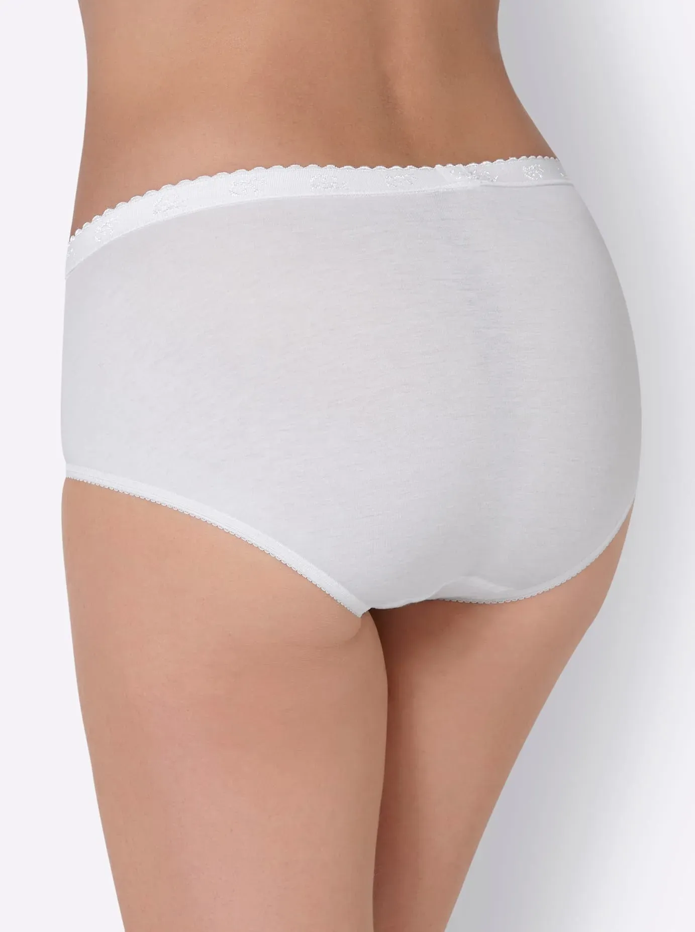 Taillenslip SLOGGI, Damen, Gr. 52, 4 Stk., weiß, 95% Baumwolle, 5% Elasthan, Spitze:9% Elasthan, 20% Baumwolle, 71% Polyamid, Unterhosen Taillenslip