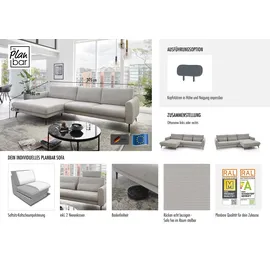 die planbar Ecksofa DIE PLANBAR "MP-IN23147 L-Form", grün, B:305cm H:87cm T:180cm, 95%Polyester;5% Nylon, Sofas, Ecksofa, Kaltschaumpolsterung, softer Sitz & verstellbare Kopfstützen