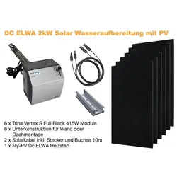 Inselanlage | DC ELWA 2kW Solar Wasseraufbereitung mit PV