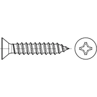 Industrial Quality Supplies DIN 7982 Senk-Blechschraube, Edelstahl A2 -C-H