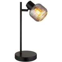 Nowa Tischlampe Tischleuchte Nachttischleuchte Spot beweglich Glas rauchfarben H