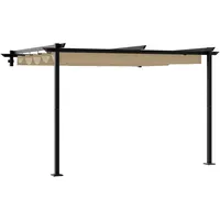 VidaXL Wandmontierter Pavillon Taupe 3 x 3 m Stahl