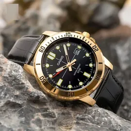 Casio MTP-VD01GL-1E Herren Armbanduhr - Gold/Schwarz