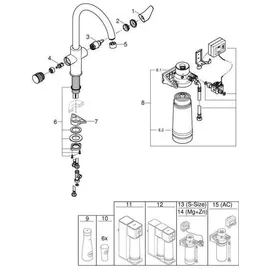 Grohe Starter Kit Blue Pure BauCurve Spültischb. mit Ultrasafe-Filter chrom