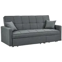 vente-unique Schlafsofa 3-Sitzer - Stoff - Grau - canetti