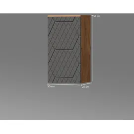 livinity Livinity® Badschrank, Ronco, Anthrazit mit Wabenstruktur, 30 x 59 cm Badezimmer,