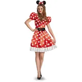 DISGUISE Disney Minnie Mouse Klassisches Kostüm, Kleid mit Gürtel & Stirnband, Größe 36-38