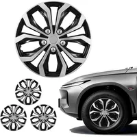 Vevor 4x Universale Radkappen 16 Zoll, Radzierblenden Set aus ABS Kunststoff, Verstellbare Radblenden mit 10 Speichen & Snap-On-Montage Design, R16 Radabdeckungen für Deko & Daubschutz, Silber/Schwarz