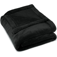 CelinaTex Flauschige Kuscheldecke 150 x 200 cm schwarz Decke Sofa warm Wohndecke weich Mikrofaser Fleece Oeko-TEX Montreal