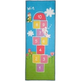 Relaxdays Spielteppich Hüpfspiel blau/bunt 70,0 x 180,0 cm