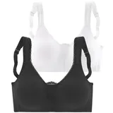 PETITE FLEUR Soft-BH Damen schwarz+weiß Gr.95F