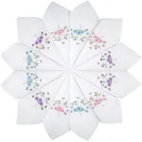 Selected Hanky Damen Taschentücher aus Baumwolle, bestickt mit Spitze, 12 Stück – sortiert - Einheitsgröße
