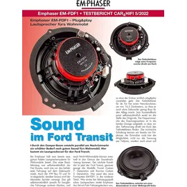 Emphaser EM-FDF1 – Lautsprecher Set kompatibel mit Ford Transit, Transit Custom und Tourneo Modelle, 16,5 cm Plug & Play Soundsystem, 2 Wege Kompo