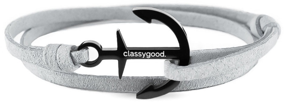 CLASSY GOOD - Anker Armband - schwarz grau