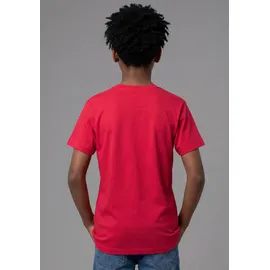 H.I.S. T-Shirt H.I.S "2er Pack Shirts mit HIS-Logos für Jungen", Jungen, Gr. 164/170, rot, hellblau, Single Jersey, Obermaterial: 100% Baumwolle, bedruckt, Basic, Rundhals, Shirts T-Shirt, modischer Stil, Kurzarm, mit Logodruck, aus Baumwolle, für Jungen