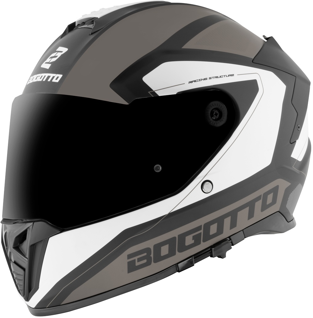 Bogotto FF122 BGT Helm, grijs-wit, M