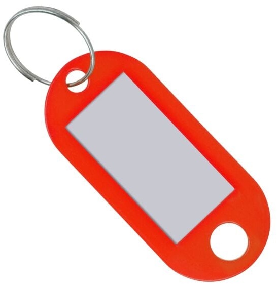 Produktbild Westcott 100er-Pack Schlüsselanhänger rot, 4.9x0.3 cm