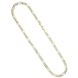 Unique Figarokette Gold/Weißgold 333 45cm