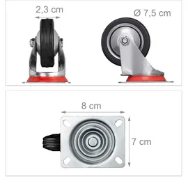 Relaxdays Schwerlastrollen schwarz