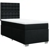 vidaXL Boxspringbett mit Matratze Schwarz 100x200 cm Stoff