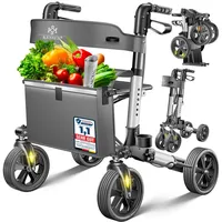 Kesser Leichtgewicht Rollator faltbar mit Sitz grau Gehhilfe