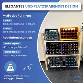 mein-regal Getränkekistenregal 92 x 31 x 108 cm Braun