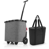 Set aus reisenthel carrycruiser, reisenthel thermoshopper, Einkaufstrolley mit K?hltasche, Twist Silver + Black (70527003)