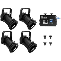 EUROLITE Set 4x PAR-16 Spot sw dim2warm + EDX-4 DM