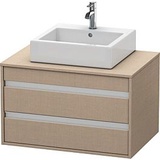 Duravit Ketho Waschtisch-Unterschrank KT665407575 80 x 42,6 x 55 cm, leinen, für Aufsatzbecken mittig, 2 Schubkästen