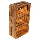 Kistenkolli Altes Land Allzweckkiste Hilde 38 x 22 x 19 cm 3-tlg. braun