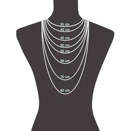 vira jewels Kette mit Anhänger 925 Sterling Silber rhodiniert weiß