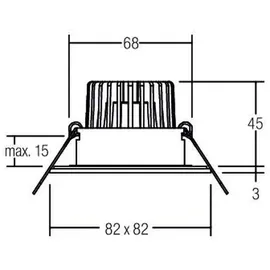 Brumberg Einbau-Downlight 1er quadratisch 6 W