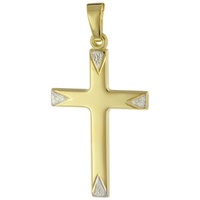 trendor Kreuzanhänger Kreuz- Gold 333 / 8 Karat Bicolor goldfarben