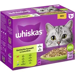 Whiskas Multipack 1+ Gemischte Auswahl in Gelee 12 x 85g