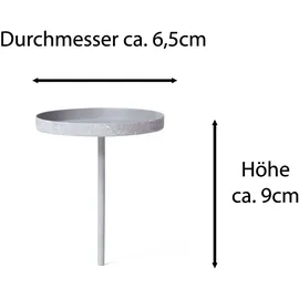 Novaliv - 4x Kerzenständer Kerzenpick, Kerzenpin, Kerzenhalter, 4x Flach 6,5 cm grau