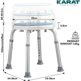 Karat Duschhocker Peter 360° drehbar höhenverstellbar blau