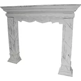 Casa Padrino Landhausstil Kaminumrandung Antik Weiß 116 x 22 x H. 99 cm - Handgefertigte Kaminumrandung im Shabby Chic Look - Weiß