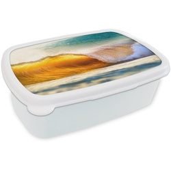 MuchoWow Lunchbox Strand – Meer – Golf, Kunststoff, (2-tlg), Brotbox für Kinder und Erwachsene, Brotdose, für Jungs und Mädchen weiß