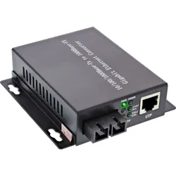 InLine Netzwerk Media Konverter 10/100/1000Mb/s TP zu LWL (SC Duplex) - SM - 20k
