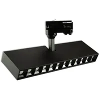 ISOLED 3-PH Raster-Schienen-Strahler, 35W, 45°, schwarz matt, warmweiß