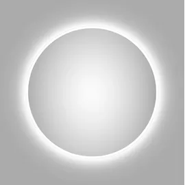 Talos weiß, B:60cm H:60cm Ø:60cm, Aluminium, Glas, Spiegel, Badspiegel, rund 60 cm - mit Beleuchtung