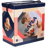 Kapla - Baukasten mit 120 Holzplättchen (90x Natur, 10x dunkelblau, 10x rosa, 10x rot), Konstruktionsspiele, Bausteine & Holzspielzeug, ab 2 Jahren