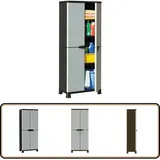 Vidaxl - Kunststoffschrank 68x39x171,5 cm Rattan-Design - Aufbewahrungsbox - Garderobe - Regal - Kunststoffeinrichtung - Wohnzimmermöbel